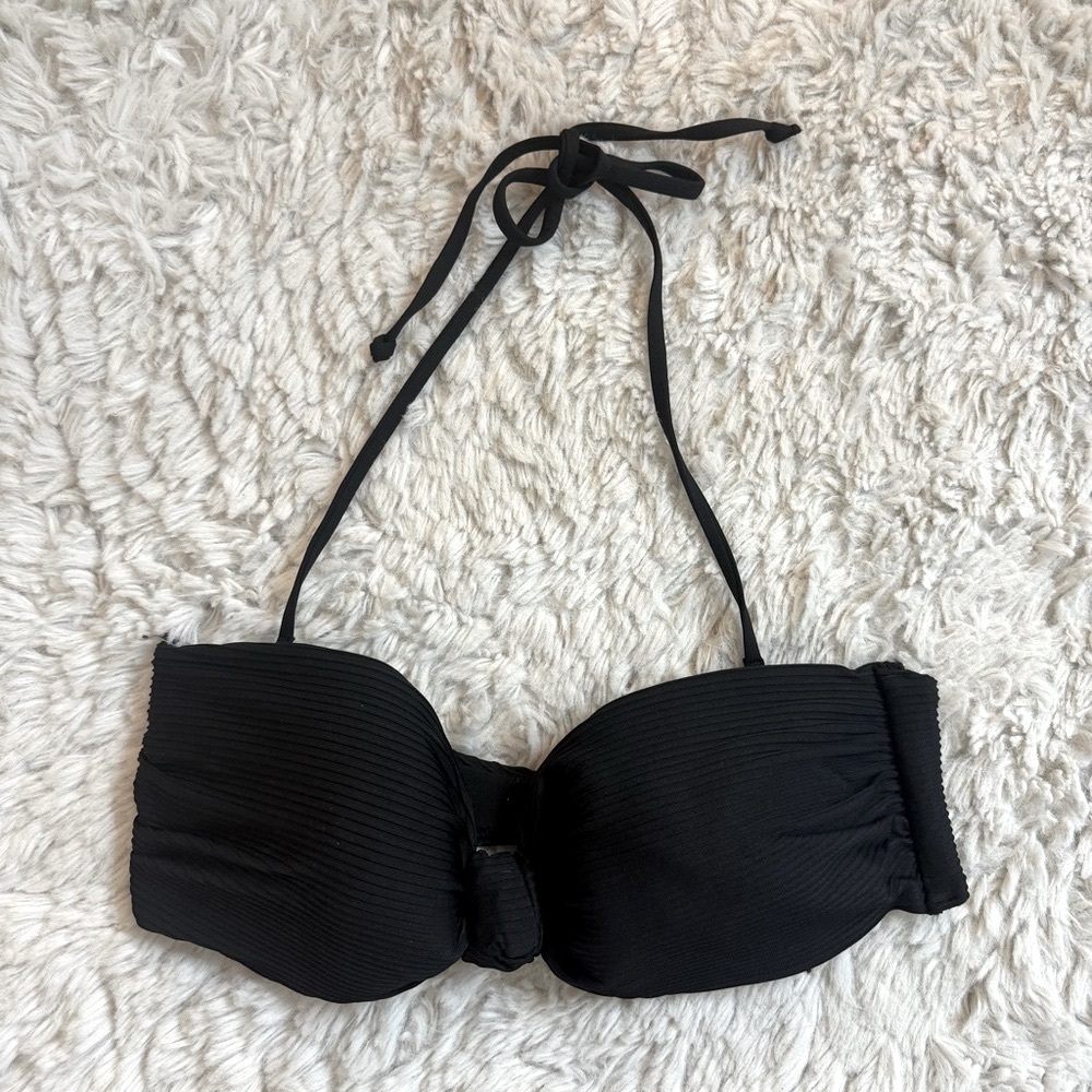 NWOT H&M Black Halter Padded Bikini Top